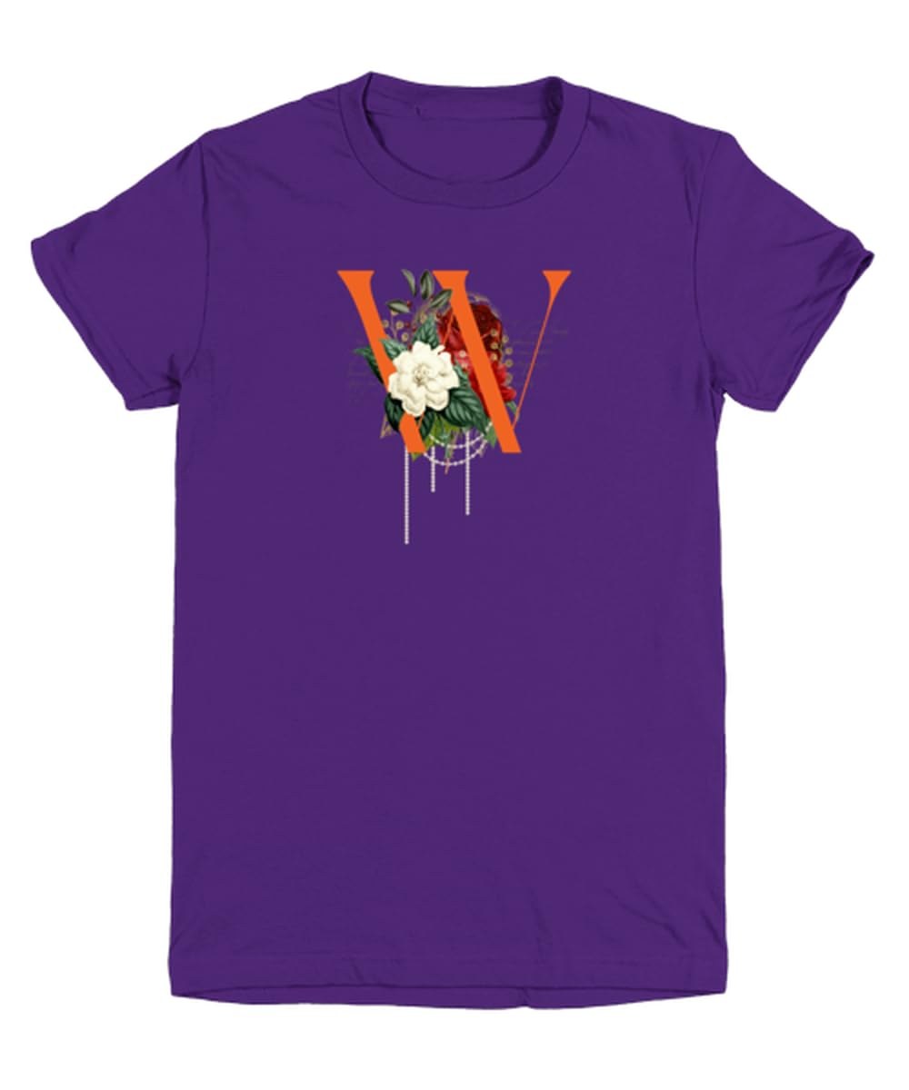 GenericMonogram Letter W youthtee Purple