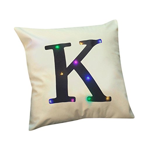 ZUODU Federa di velluto con lettera lampeggiante a...