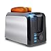 Toaster 2 Slice,Stainless Steel Toaster Toasters 2 Slice Best Rated Prime Wide Slots Toasters 7 Shade Settings with Removable Crumb Tray for Bread, Waffles, Small Retro, Quickly Toaster