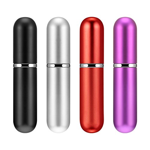 Newkeen 4 Pièces Bouteilles d'Atomiseur de Parfum Vaporisateur Vide de Voyage Réutilisables, Mini Parfum Atomizer Bouteille 6 ml
