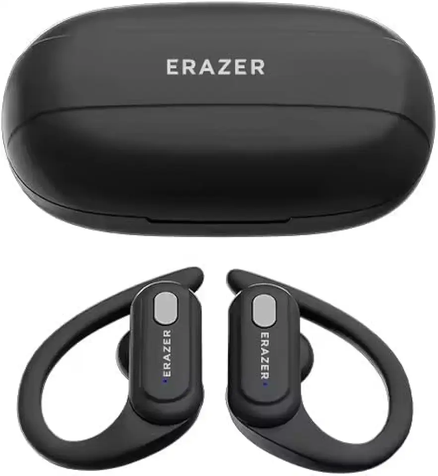 LEN0V0 ERAZER XT60 Fone de Ouvido Sem Fio, Bluetooth 5.3 TWS, Esportivo, Redução de Ruído, À Prova D'Água, Headset com Microfone, Som HiFi, LED Display (Preto)