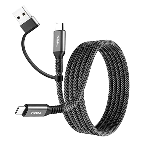 USB C to USB C 100W Cable with USB Adapter,10ft Fast Charging PD Charger Cord for MacBook,iPad Pro,Air 4th 5th Generation Mini 6th,Samsung Galaxy Note 10 S21 S22 S23 A71 A90 Pixel Z Fold Flip Cover