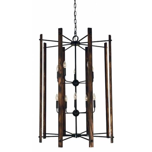 Framburg Lighting 5408 MBlack Modern Farmhouse - Ten Light Foyer, Matte Black Finish