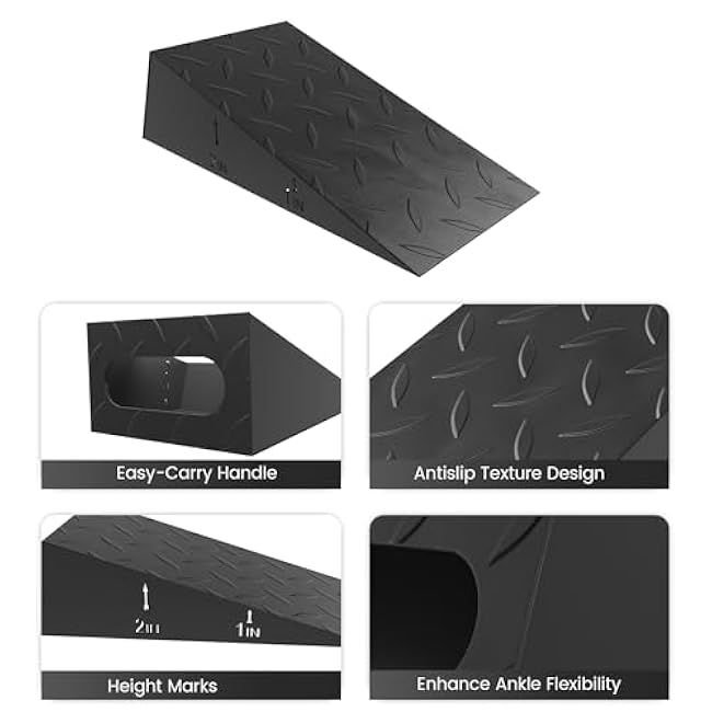 Leg Extension and Curl Machine, Squat Wedge Block for Calf Stretching, Squats, and Stability Training, Non-Slip Slant Board for Strength Training