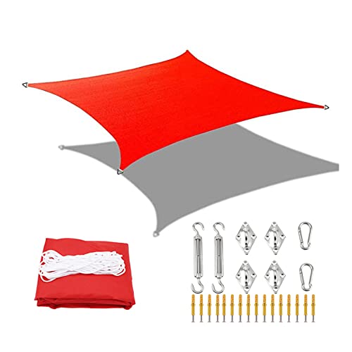Voile d'ombrage rectangulaire rouge 2x3m 3x5m abri de terrasse extérieur anti-intempéries