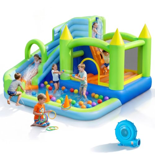 VEVOR Inflatable Bounce House with Slide and Water Features