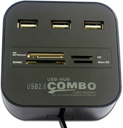 Image of Storin All in One Combo Card Reader & 3 Port USB 2.0 Hub (Black)