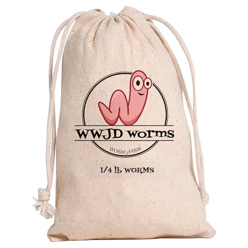 WWJD Worms Red Wigglers Composting Worms - 1/4lb Red Worms for Composting - Use on Worm Castings for Plants, Garden, Worm Farm & Compost Starter, Easy to Manage
