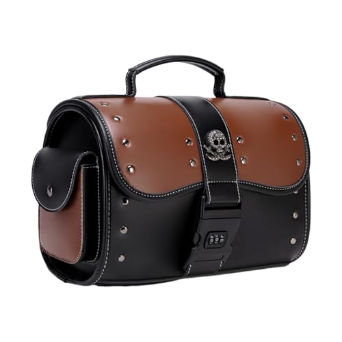 Sac de bagage de moto en cuir sacoche de guidon élégante