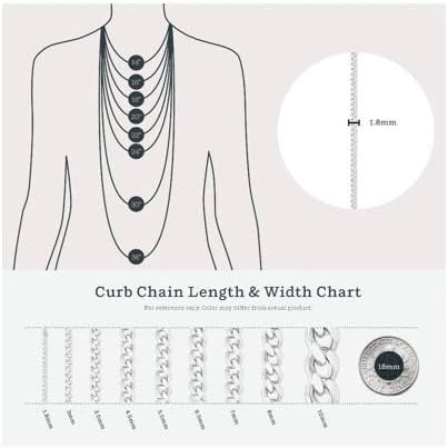 KEZEF 2mm 925 Sterling Silver Chain Necklace Men - Curb Diamond Cut Cuban Link Chain Men Women in 18kt Gold, Rose Gold, Silver Necklace - Made in Italy Chains - cadenas de plata 925 para hombre - Image 4