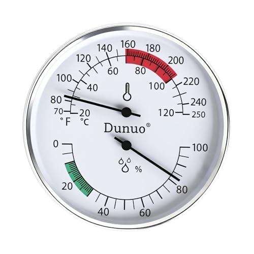 Dunuo 4-Inch Sauna Thermometer & Hygrometer (ST004Al)