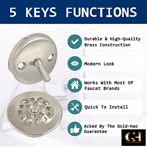 Trip Lever Bath Drain Trim Kit - Overflow Drain Cover For Bathroom Tub | Bn #TOP1