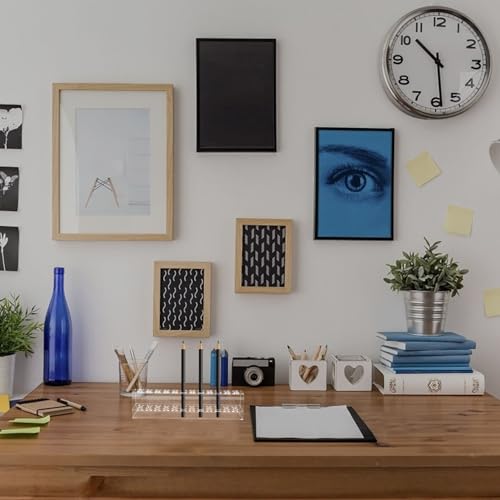 Image of DOITOOL Pen Showing Shelf Stylish Pen Display Stand Makeup Brush Organizer Slot Tabletop Storage for Cosmetics and Stationery Design for Home Office