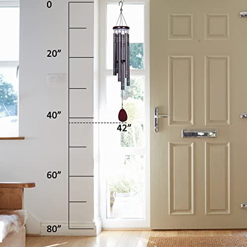 Suntimber DARK BROWN Large Wind Chimes Outside Deep Tone 42 Inch Memorial Wind Chimes thumb #6