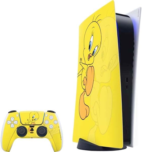 Skinit Decal Gaming Skin Compatible with PS5 Bundle - Officially Licensed Looney Tunes Tweety Bird Design