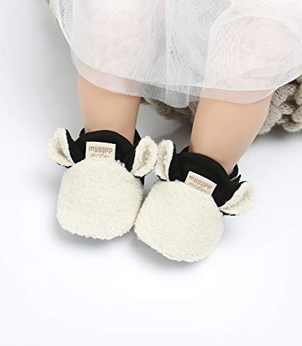 Ohwawadi Infant Baby Slippers Cozy Fleece Boys Girls Booties Soft Bottom Warm Cartoon Socks Newborn Crib Shoes  thumb #2