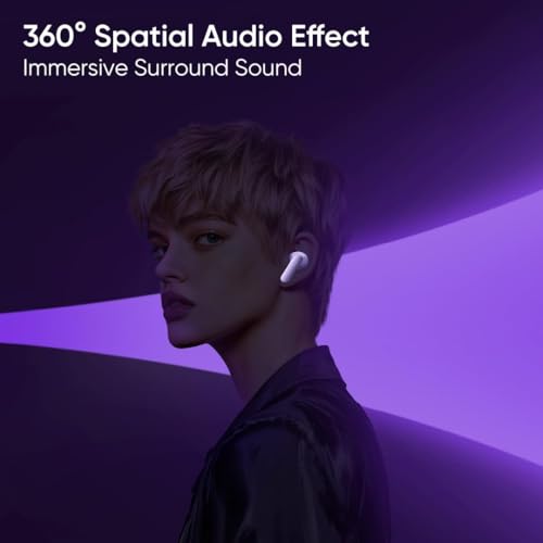 Image of Real Me Air 7 True Wireless,12.4mm Dynamic Bass Drivers,51Hrs Playtime,52dB Hybrid ANC,6 Mic ENC,360 Spatial Audio,Hi-Res LHDC,IP55 Dust & Water Resistant,BT v5.4 TWS for Apple & Android (Purple)