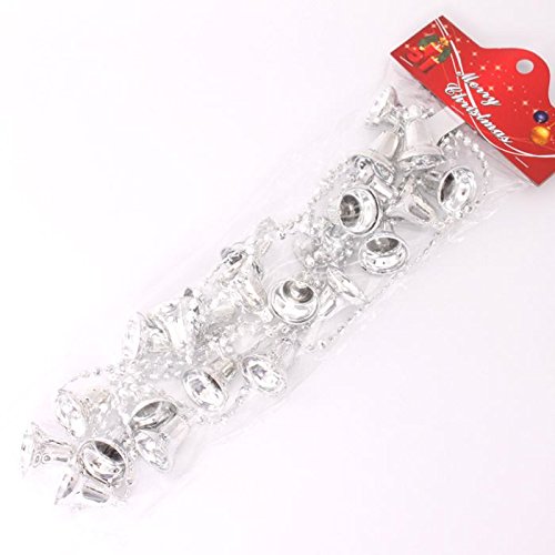 HoitoDeals Silver Christmas Bell Bead Garland Tree Tinsel String Chain Decoration