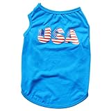 Puppy Vest America Shirt 2pcs Dog T Shirt USA Independence Day Breathable Cotton Letter Vest Puppy D