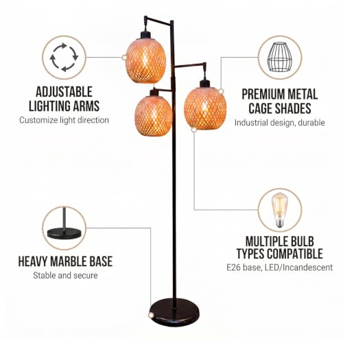 Image of Premium Decorative LED Floor Lamp & Glass Art Collection - Modern FlloNight Light - Unique Aesthetic Home Gift (Rayzen)