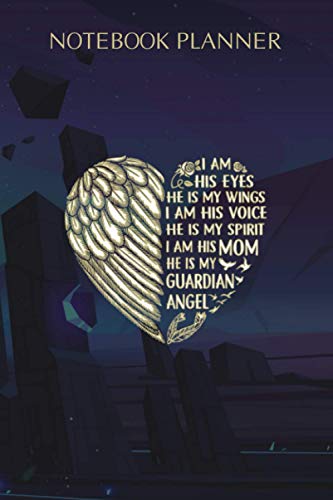 Notebook Planner My Son Is My Guardian Angel I Am His Mom I Am His Voice Pullover: Paycheck Budget, 6x9 inch, 114 Pages, Journal, Daily, Hourly, Journal, Teacher