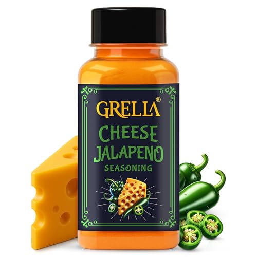 Image of Grella Cheese Jalapeno Seasoning Powder 125 grams for Popcorn, Nachos, Pasta, Fries, Dips and other snacks | Jalapeno Cheddar Cheese powder