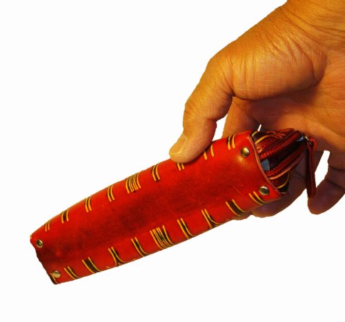 Genuine Leather Pencil Bag,Glasses Holder, Travel Cosmetics Bag ,Butterfly & Flower Pattern, Burgundy #TOP2