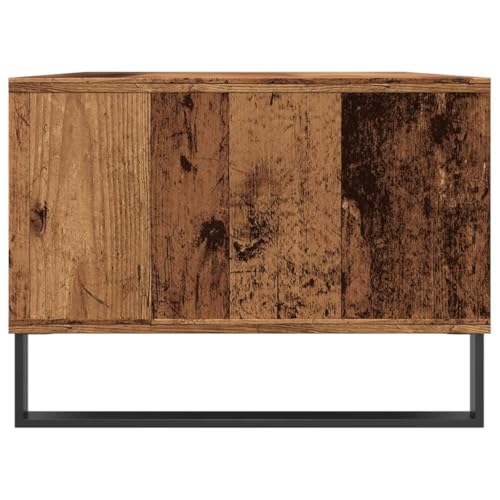 Table d'appoint industrielle en vieux bois et métal haut de gamme
