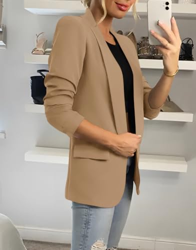 KIRUNDO Womens Blazer 2026 Fall Business Casual Jackets(Light Khaki, XXL) - image 5