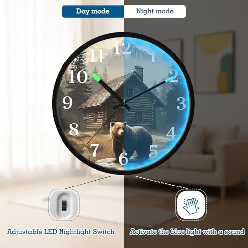 Reloj de pared luminoso silencioso de 12 in acrílico miniatura 5