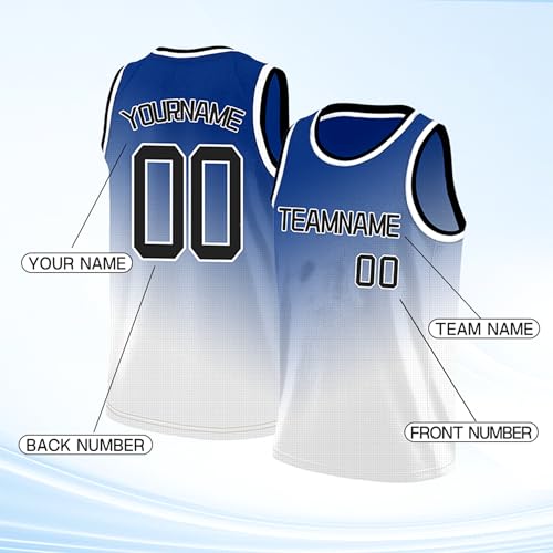 Image of Custom Basketball Jersey for Men - Personalized Name & Number, Embroidered or Printed, Athletic Shirt for Kids, Boys & Youth