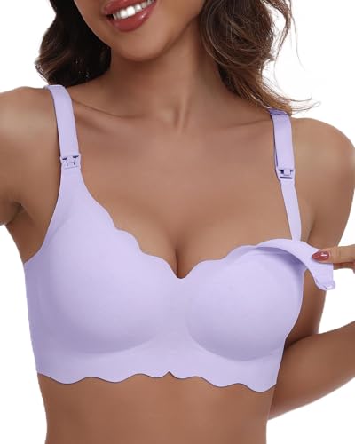 Image of As Fairy Nursing Bras for Breastfeeding Wireless Seamless Maternity Bra Ultra Comfort Pregnancy Sleep Bralette for Women