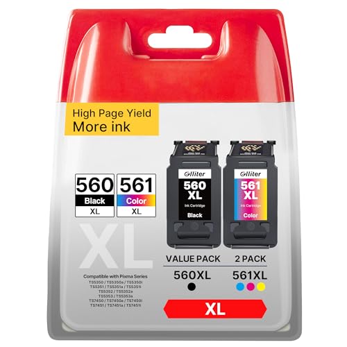 560 561 patronen Kompatible für Canon druckerpatronen 560 XL 561 XL für Canon PIXMA TS5350i TS7450i TS5300 TS5350a TS5350 TS5351i TS5355a TS7400 TS7451a TS7450 TS5351a(1 Schwarz 1 Farbe)