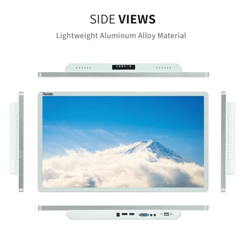 Image of Capacitive Multi-Touch Screen Industrial Monitor, 16:9 Display, Built-in Speakers, USB, VGA, DP & HD-MI Ports, Digital Signage Displays and Player for Advertising (21.5-Inch White)