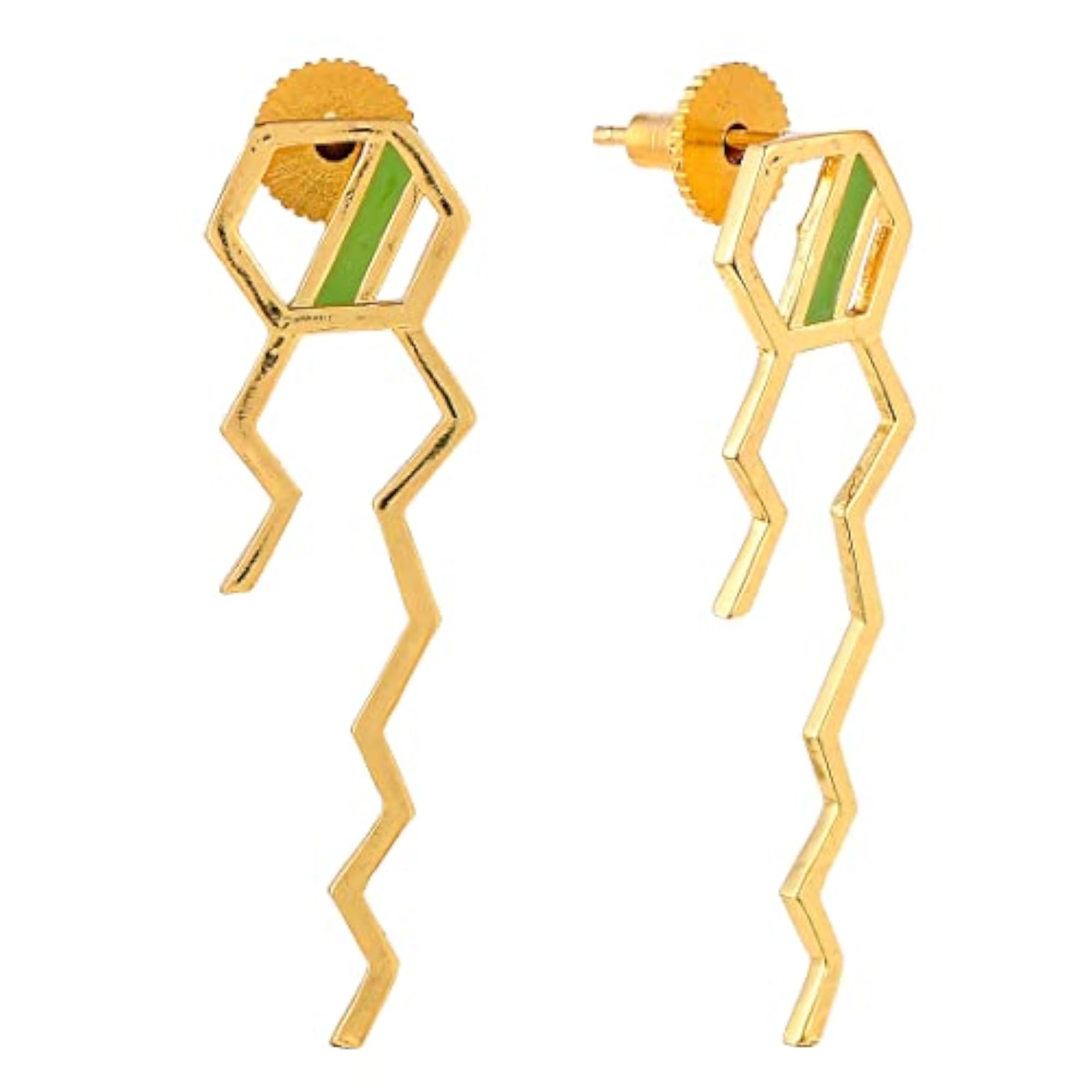 Benzene Squiggle Enamelled Earrings