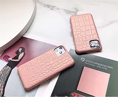 Coque iPhone 13 Pro Max rose croco une idée cadeau chic pour elle - 3