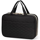 Lifewit Großer Kulturbeutel zum Aufhängen für Damen – Geräumige & wasserdichte Waschtasche mit robustem Haken, Kosmetiktasche für Wochenendtrips und Reisen (Schwarz)