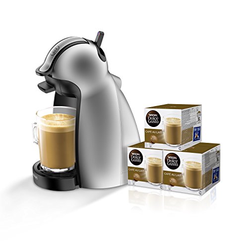 Pack De'Longhi Dolce Gusto Piccolo EDG201.S - Cafetera de cápsulas, 15 bares de presión, color plateado + 3 packs de...