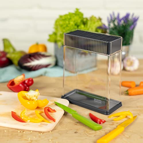 Kuhn Rikon Vision Transparent Storage Block For Knives And Scissors, 8.5 X 3 X 8.5 Inches, Rectangular #TOP2