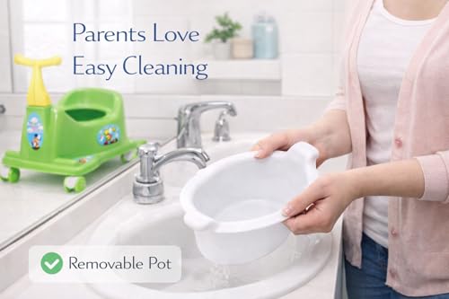 Image of Maanit Scooter Style Baby Potty Seat With Removable Lid Bowl (Green), 1 Unit