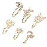 OHPHCALL Lot de 6 Pinces-Nez de U sans Perçage Anneaux de Nez à Clip pour Femmes et Homm...