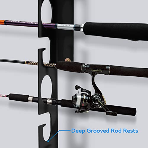 Yhaspace 2Pack Fishing Rod Holder/Fishing Rod Rack/Fishing Pole Holder Wall/Ceiling Mount, Hold Up To 16 Fishing Rods, Fishing Poles Storage & Display #TOP3
