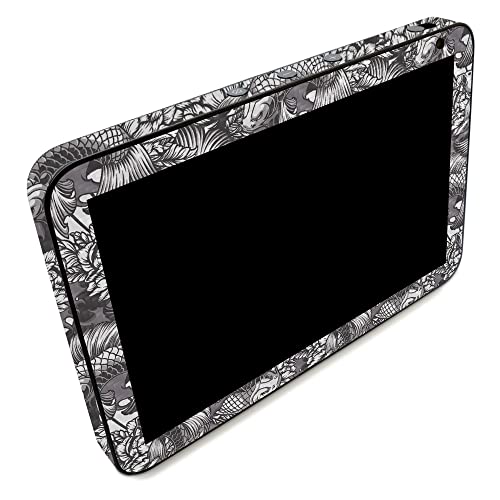 Image of MightySkins Carbon Fiber Skin Compatible with Amazon Echo Show 8 (Gen 2) - Angry Koi | Protective, Durable Textured Carbon Fiber Finish | Easy to Apply | Made in The USA
