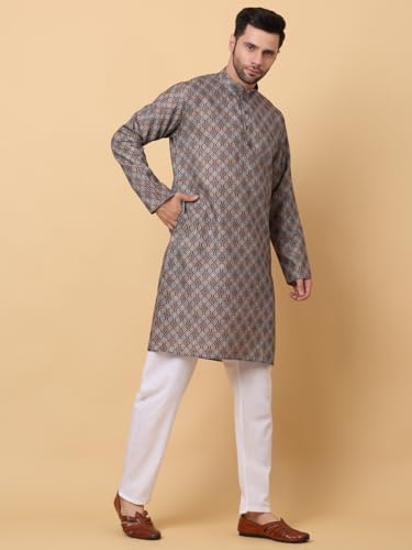 Image of KRAFT INDIA Men's Cotton Rich Stylish Ethnic Wear Kurta Pyjama
