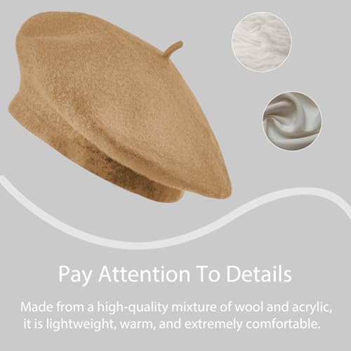 Image of Jolbndcv 6PCS Beret, French Beanie, Outdoor, Winter, Fashion Lady Hat | One Size Fits Most,Solid Color,Stretchable,for All Season