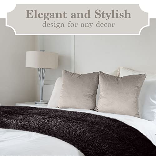 The Connecticut Home Company Throw Blanket, Soft Plush Reversible Shag And Sherpa, Warm Thick Throws For Bed, Comfy Washable Bedding Accent Blankets For Sofa Couch Chair, 65X50, Gray #TOP3