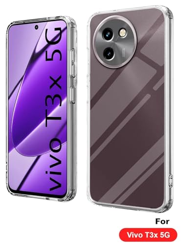 Image of Soft Silicone TPU Back Cover Compatible with Vivo T3x 5G