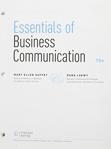 Bundle: Essentials of Business Communication, Loose-Leaf Version, 10th + Premium Website, 1 term (6 months) Printed Access Card + Aplia with Cengage ... 1 term (6 months) Printed Access Card
