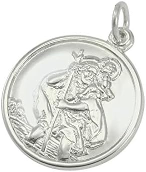 9ct White Gold St Christopher Pendant 
