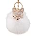 Portachiavi in peluche a forma di volpe con intarsio di strass, portachiavi per auto, in peluche, per Natale, San Valentino, 8 cm, colore: bianco comodo e ambientale